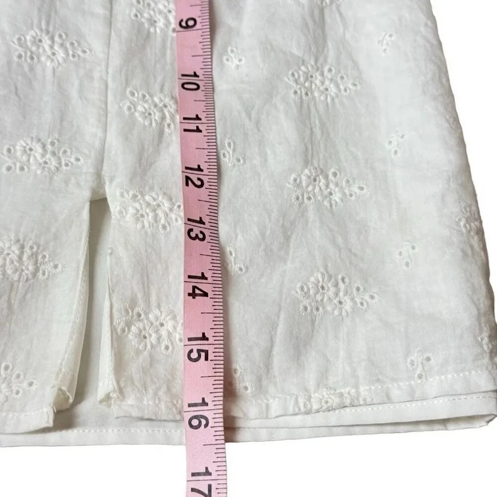More To Come Samantha Eyelet White Mini Skirt XL FLAWS